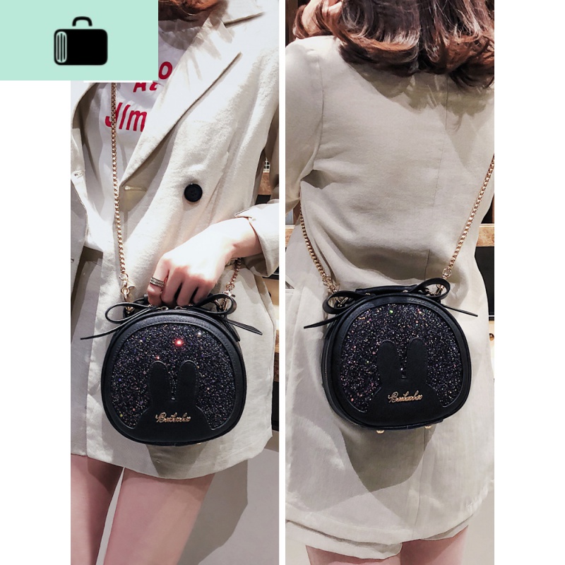 小包包少女2020新款斜挎包百搭迷你小圆包手提单肩可爱亮片NEWLAKE高清大图