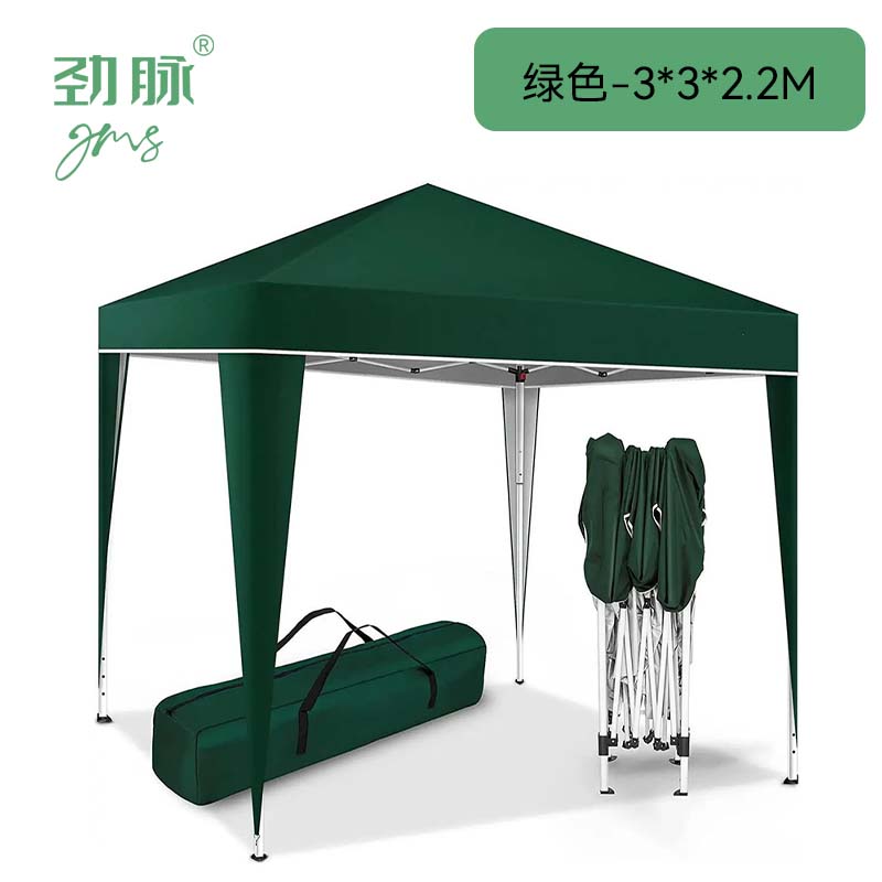 劲脉 露营四角帐篷 绿色-3*3*2.2M 顶高清大图