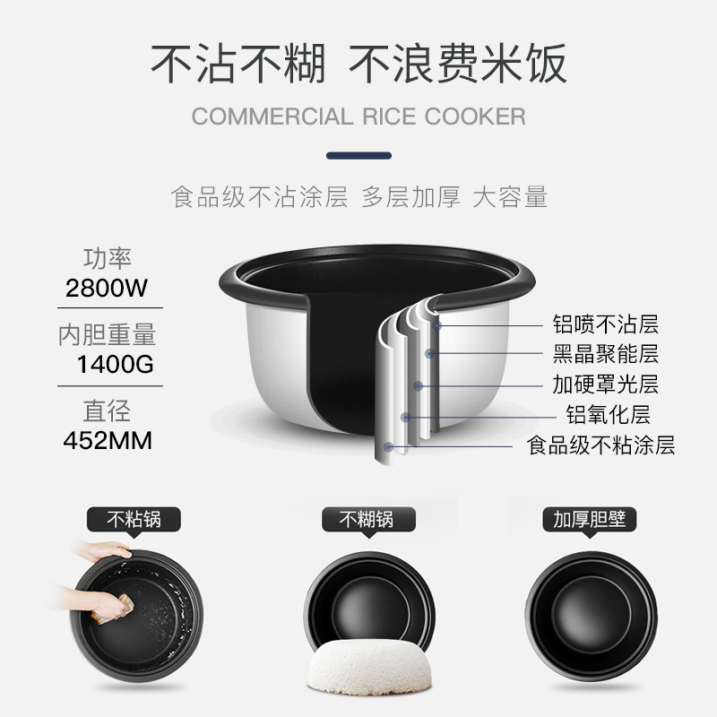 耐惠 (NAAFI )电饭煲商用电饭煲18L特大号酒店食堂饭店家用大容量保温蒸饭锅DFG18-28PN6(25-35人)