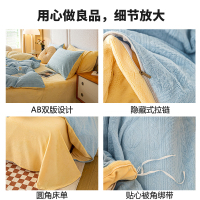 卡洛儿杜香A类雕花牛奶绒四件套冬季珊瑚绒加厚双面绒加绒床单被套床上用品