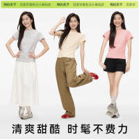「棉的美学」纯白色正肩短袖t恤女修身显瘦2025新款夏内搭打底衫