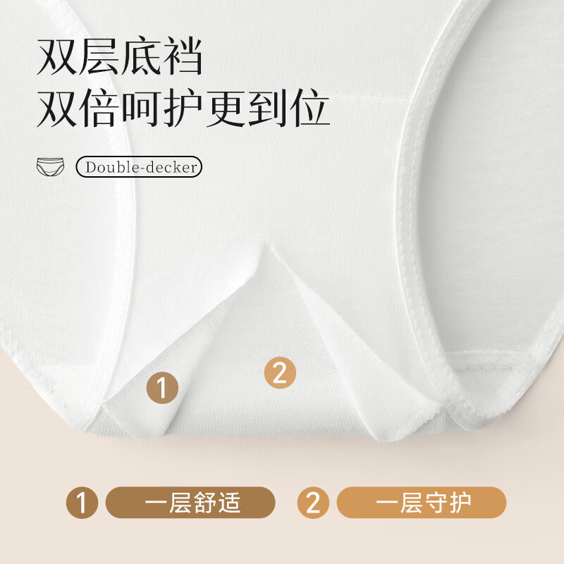Freego-商旅款一次性女士XL码纯棉内裤白色5条装 F4A002W07003-S高清大图