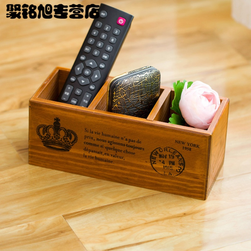 收纳盒 木质收纳盒 储物盒 欧式杂物钥匙遥控器收纳盒 茶几桌面整理盒 笔筒 笔架