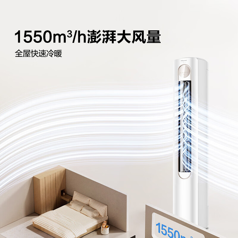 海信空调 易省电3匹立式柜机 新一级能效变频AI省电双排纯铜管空调 KFR-72LW/A151-X1高清大图