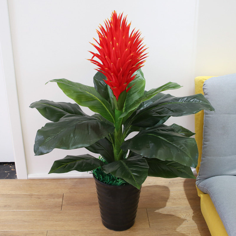 中式假花鸿运摆件植物装饰盆景绿植大盆栽室内客厅花落地1米火凤凰盆