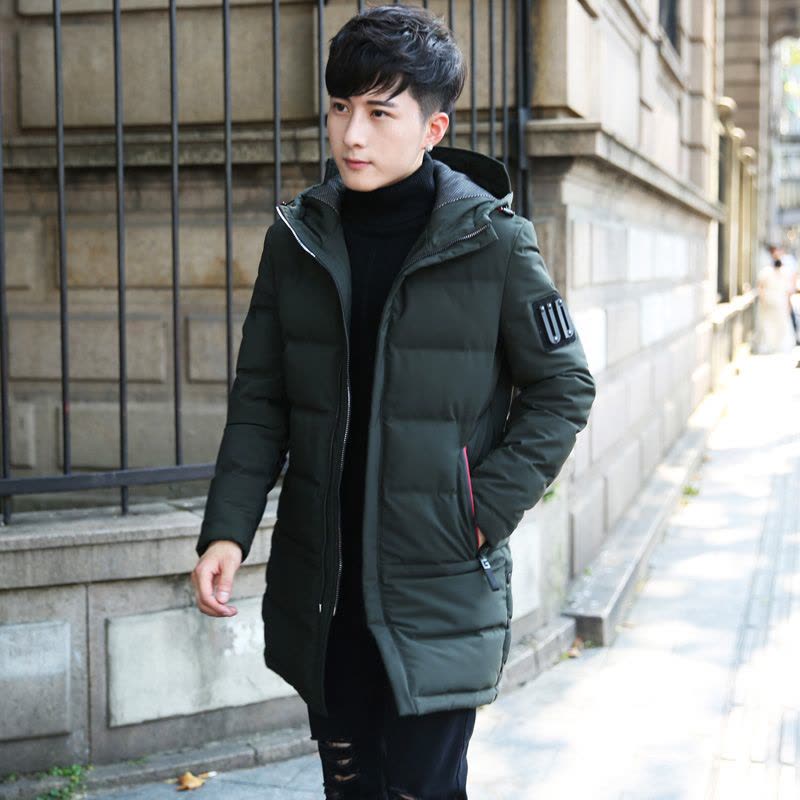 马库斯(Marcus)羽绒服男轻薄中长款短款青年中年男士加厚外套冬季连帽薄款男装超薄韩版修身大码90%白鸭绒男装衣服图片