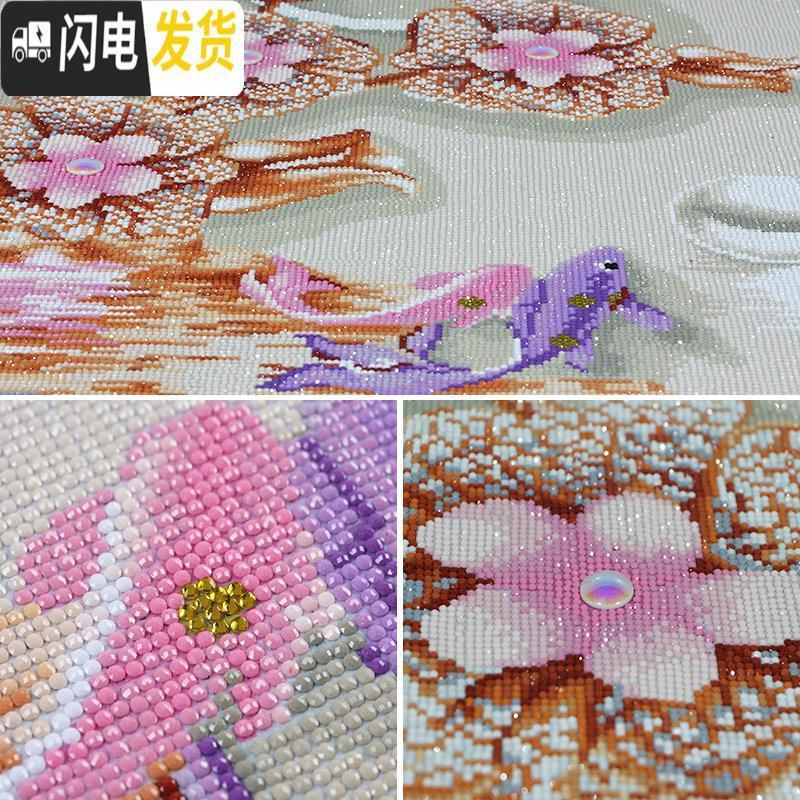 三维工匠5d钻石画2019年新款客厅卧室水晶钻十字绣满钻三联 异形满钻三幅尺寸[210*100cm]免费补钻[玉雕天鹅]高清大图