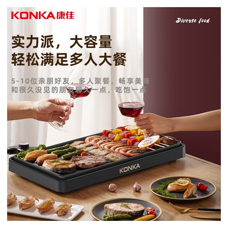 康佳 多功能电烤盘 KEG-W190A高清大图