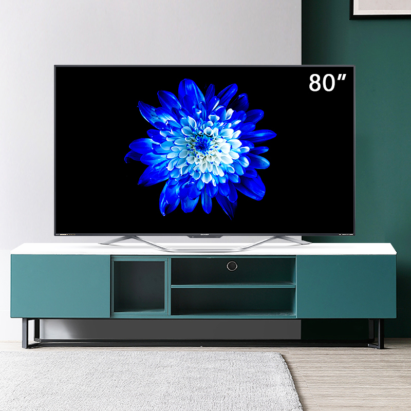 夏普(SHARP)80A8AB 80吋4K HDR超高清巨幕120hz刷新率智能AI语音平板液晶电视机