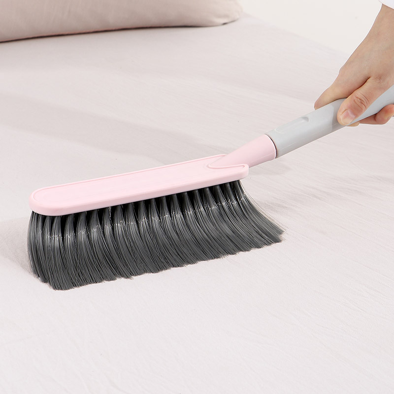 床刷子家用床上长柄软毛扫刷吸尘清洁神器扫炕笤帚除尘刷子白色1个装