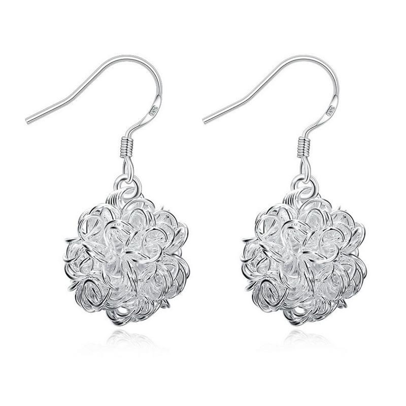 E076Women silver plated earring镀925纯银日韩时尚个性耳环耳饰