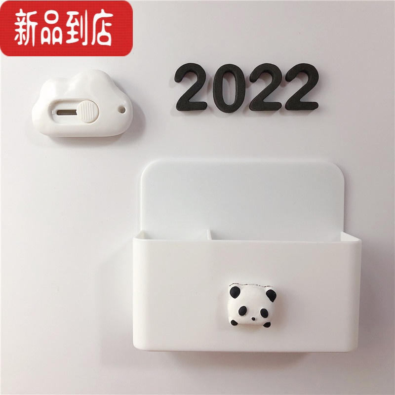 真智力磁吸收纳盒冰箱贴 磁贴卡通熊猫金属挂钩拆快递小刀字母磁性贴 熊猫白色收纳盒云朵小刀组合(6个装) 中磁性玩具