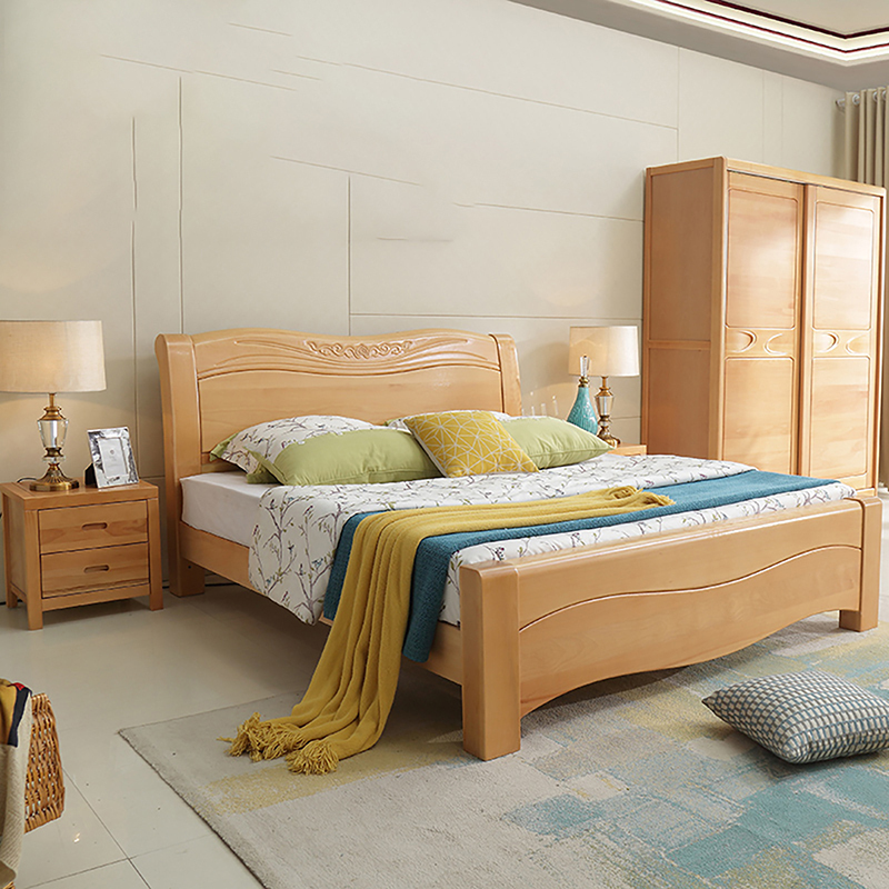 天惠子床榉木床18米双人床现代中式木质纯实木卧室家具实木床