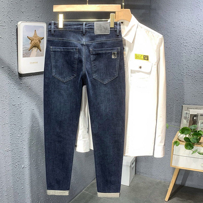 男式牛仔裤冬舒适高弹力修身牛仔裤靓仔装韩国潮牌 868蓝色 29（2尺2）110斤