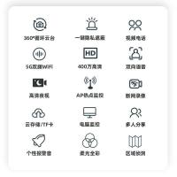 5G无线摄像头wifi连手机远程360度全景家用高清夜视网络监控器 5G双频360°循环云台AI摄像头