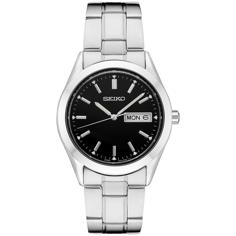 SEIKO 新款男士经典Essentials系列精钢腕表日历100米防水时尚商务运动