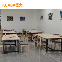 匡大餐桌阅览室桌子1.2米食堂餐厅桌子+椅子*4 KDT964
