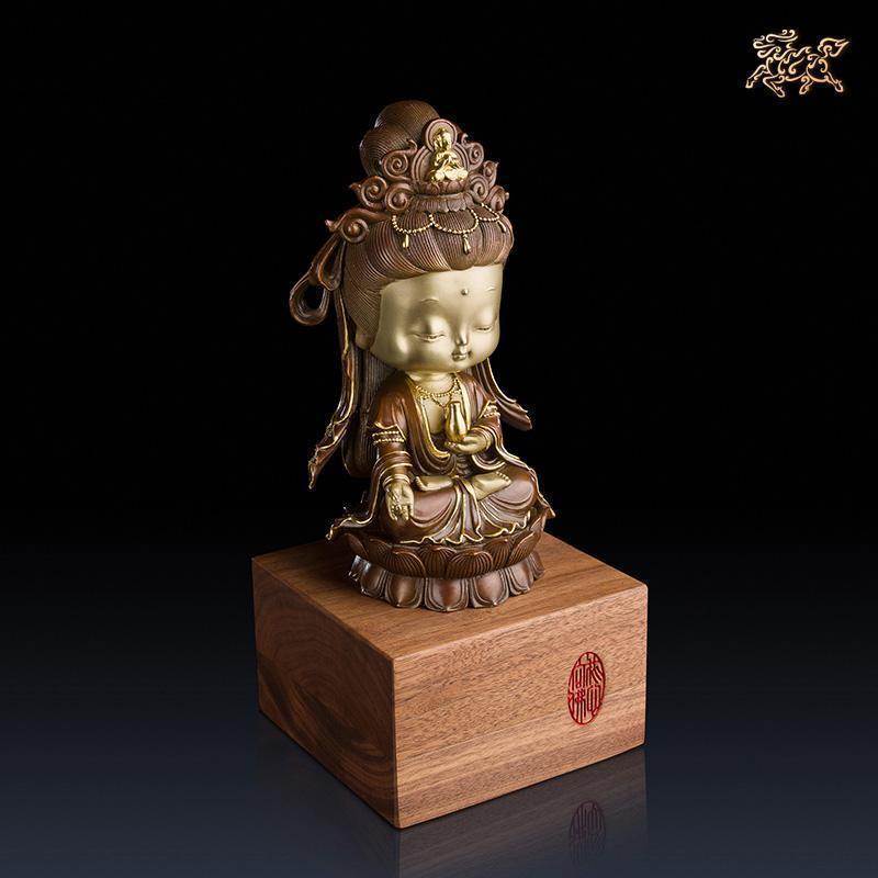 美帮汇全铜摆件《我心向佛之观音》家居饰品 铜工艺品高清大图