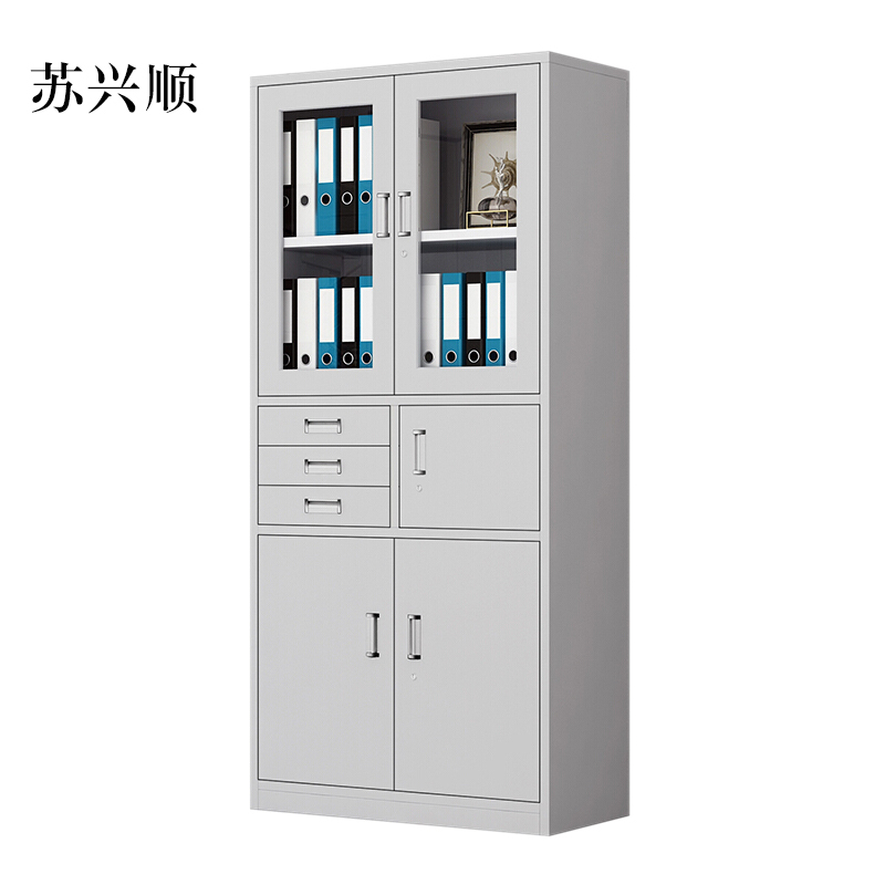 苏兴顺钢制文件柜档案柜财务凭证柜带锁储物柜铁皮柜书柜偏三内保文件柜