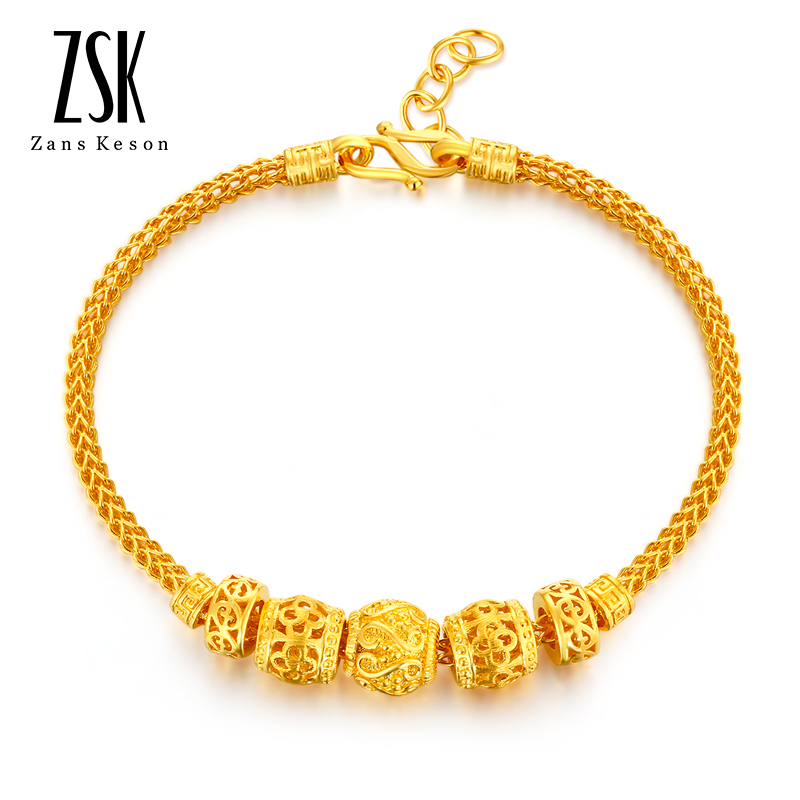 zsk珠宝黄金手链女足金路路通手链女款梵妮之光女士手串金手镯黄金