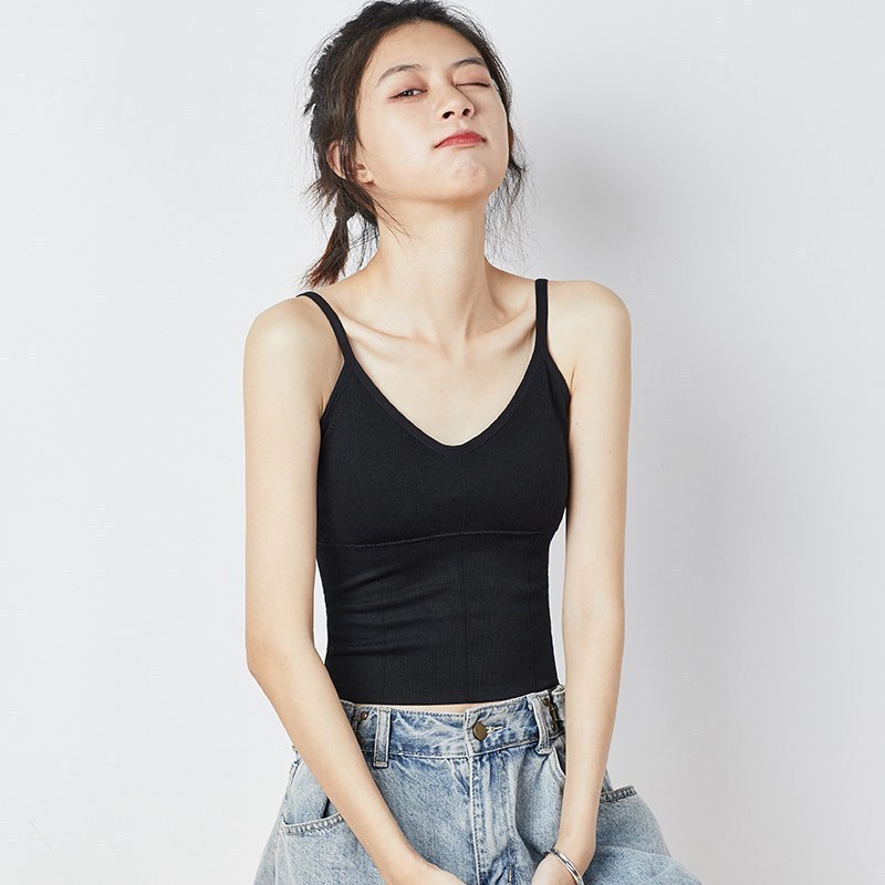 5折价399元唐狮u型美背内衣女夏吊带背心式打底带胸垫抹胸内搭网红