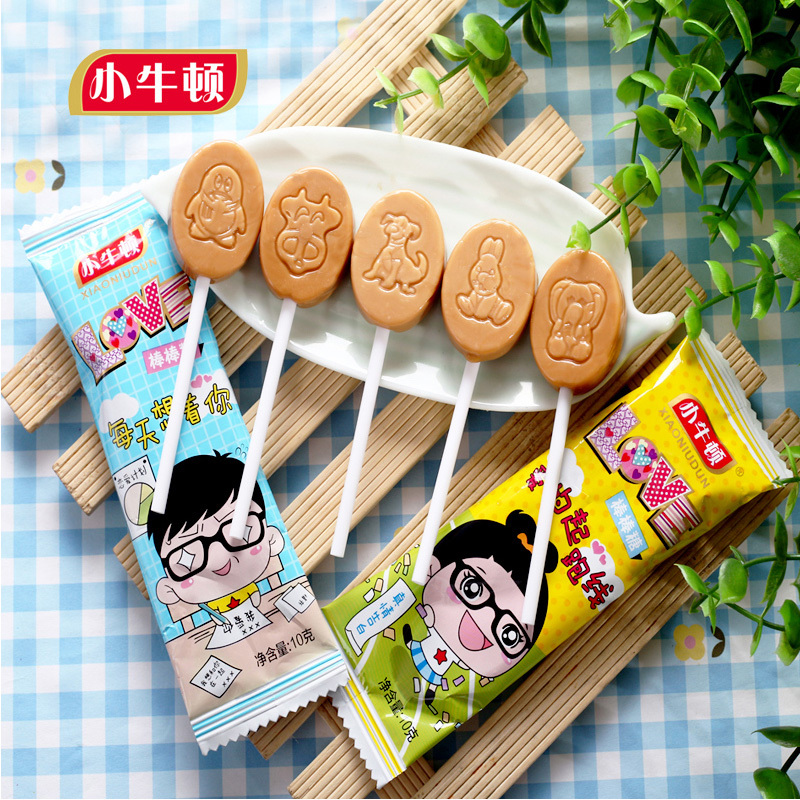 小牛顿牛奶味棒棒糖散装奶糖儿童生日礼物糖果批发年货节礼物500g
