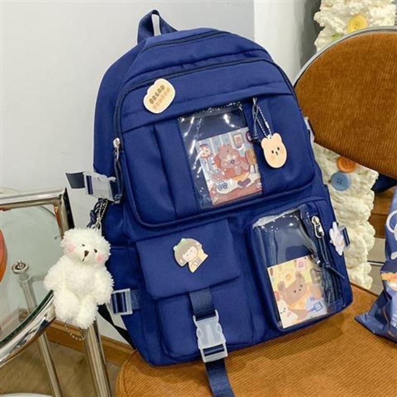 ins风大容量高中学生书包女韩版原宿ulzzang卡通双肩包初中生背包