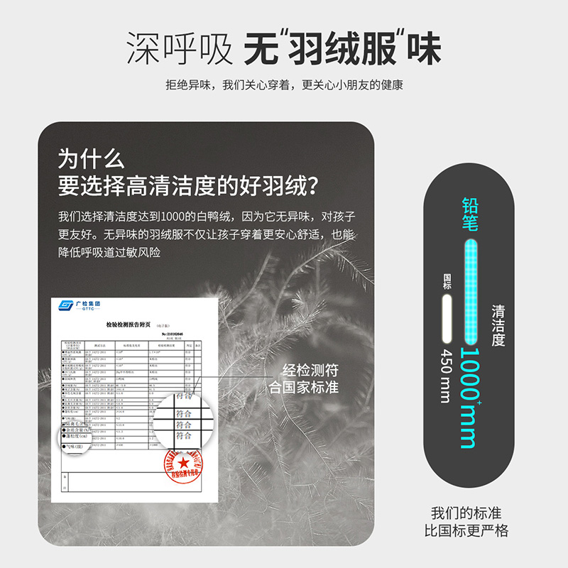 [1件3.5折]铅笔俱乐部童装秋装新款男童羽绒服连帽保暖儿童90绒羽绒外套高清大图