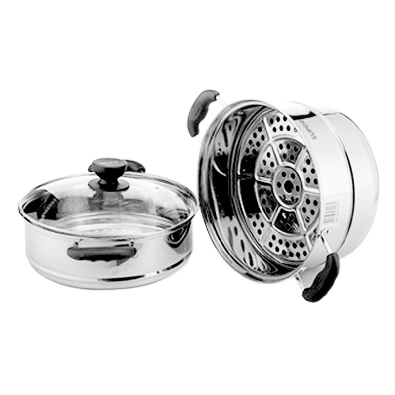 苏泊尔好帮手不锈钢双层复底蒸锅sz26b5白色