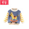可莉允男童羊驼绒毛衣小童2022新款秋冬款男孩洋气加厚针织衫卡通打底衫