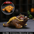 变色茶宠摆件精品可养茶台茶桌用品貔貅茶玩招财金蟾茶具配件茶道 15cm加大号-变色金蟾-金色