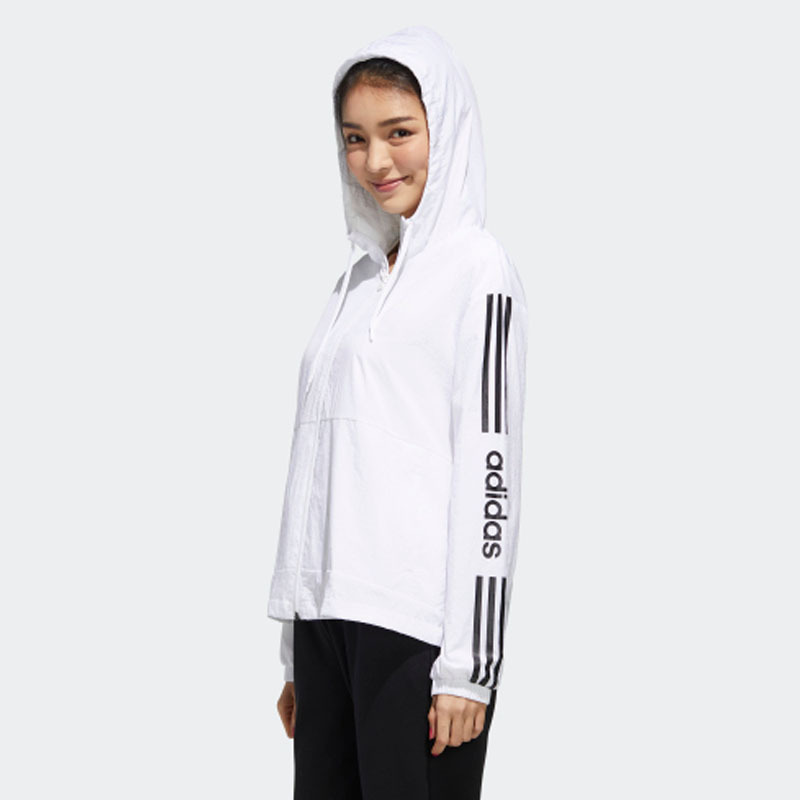 阿迪达斯adidas neo W ESNTL 3S WB 女士运动外套白/黑色(FP7472)(颜色尺码可选)