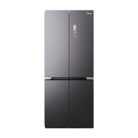 美的(Midea) MR-458WUSPZE 458纯平全嵌十字对开四开门 437L 一级能效 变频 迷楼灰-锦缎