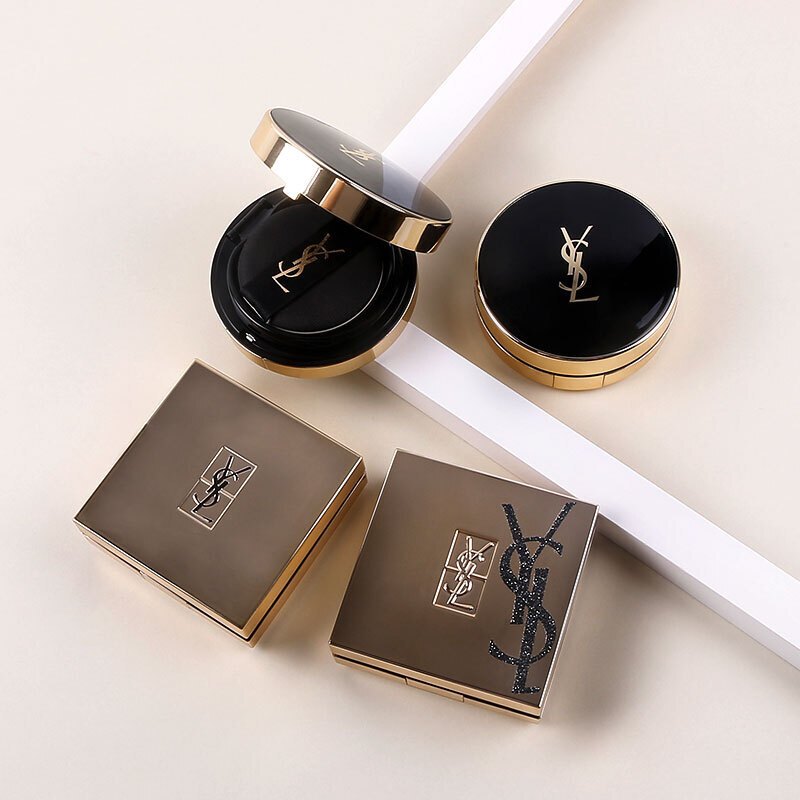 ysl圣罗兰限量银气垫蕾丝方盒子羽毛气垫b10 b20粉底bb霜替换粉芯