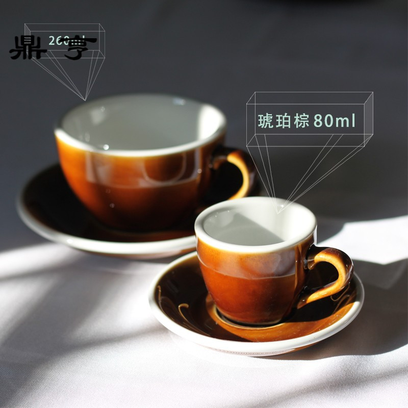 鼎亨咖啡杯拉花杯套装咖啡店用拉花专用练习古典陶瓷咖啡杯杯碟套