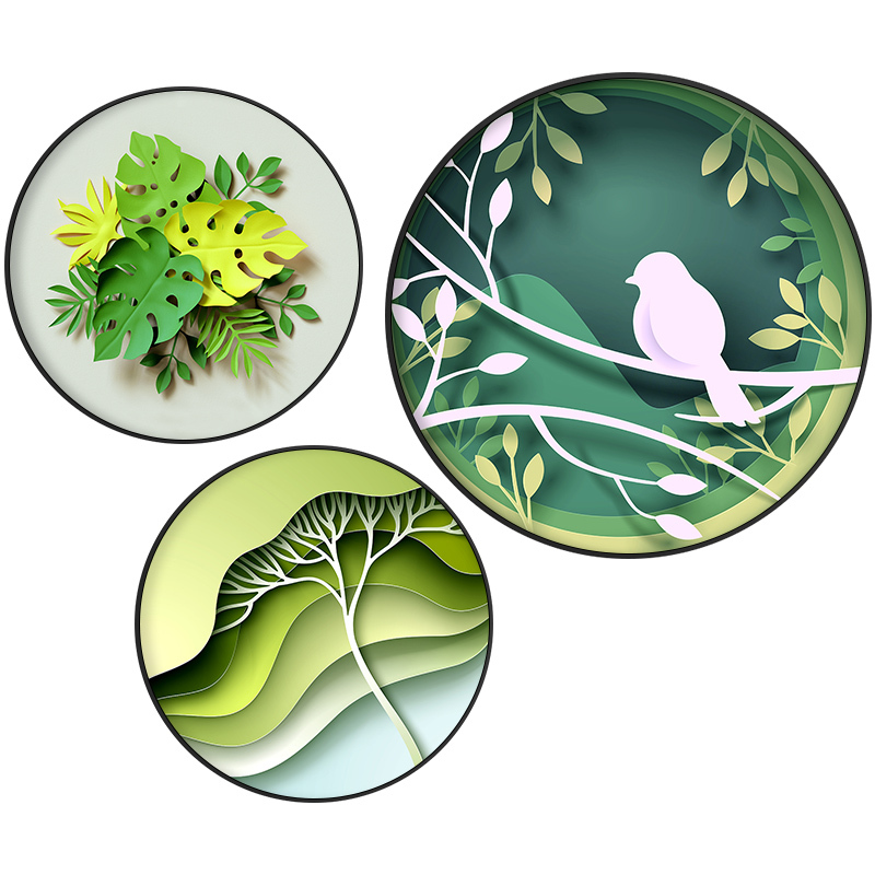 北欧风格餐厅墙面装饰画3d宜家壁画楼梯间现代田园客厅地中海挂画