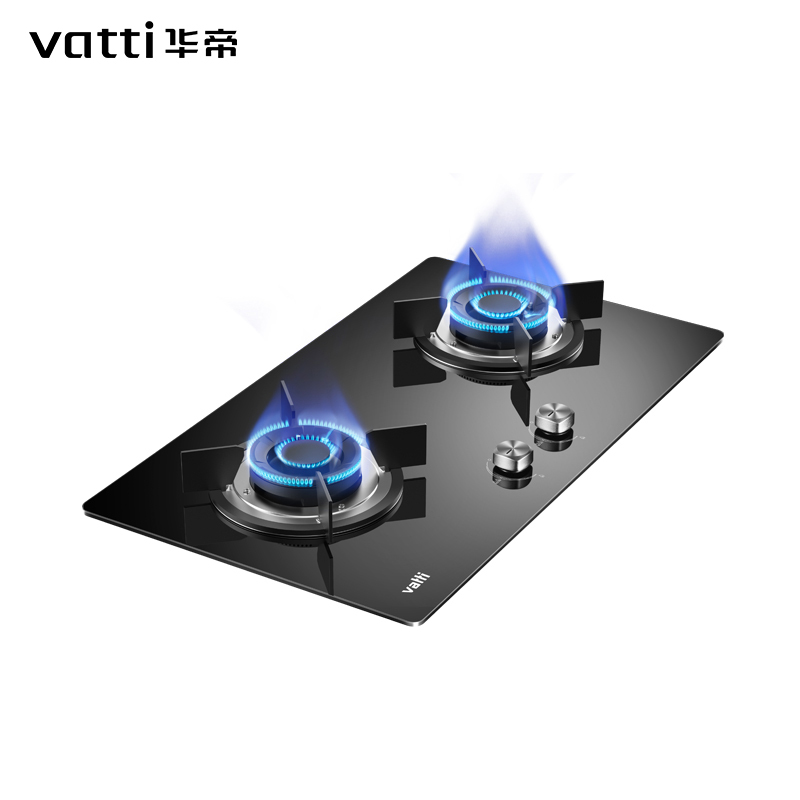 华帝(vatti)祥云厨电JZT-B8406B天然气灶 4.5KW大火力 一级能效节能猛火灶 钢化玻璃台嵌两用双眼灶具
