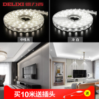 德力西LED灯带无导线220V背景墙高亮度客厅吊顶灯槽超亮装饰光带D-JR106-003S/AC220