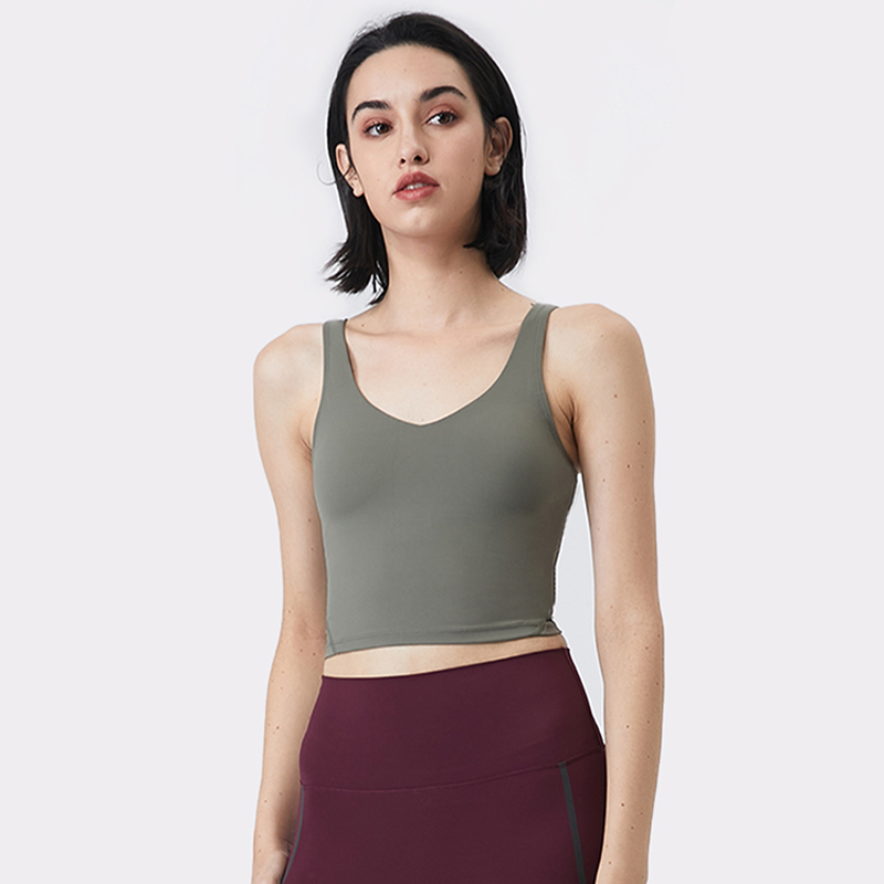 蒙洛里克新款舒适健身背心女带胸垫运动内衣瑜伽服外穿紧身吊带上衣