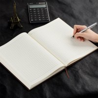 得力(deli) 3306-A4-160张 商务办公笔记本 加大加厚商务皮面本 文具办公用品 (黑色) 5本装