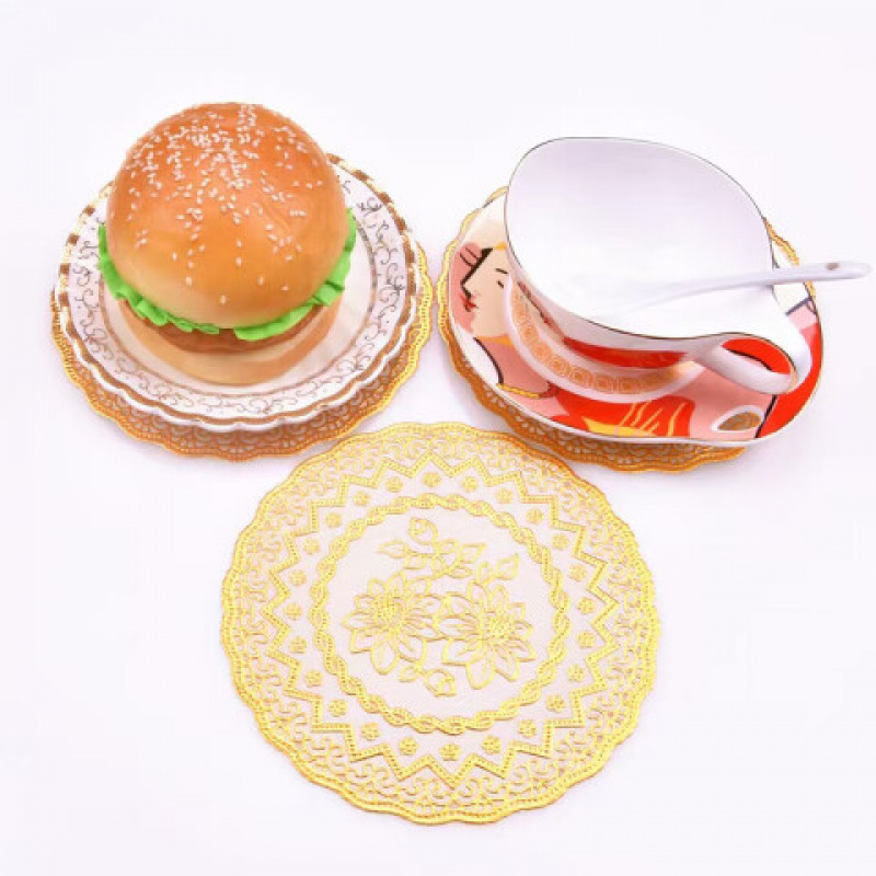 陇步昇 LBS-BDJH001 PVC白底金花直径16CM 1片/套 60套 壶垫 60.00 套/箱 (计价单位:箱)高清大图