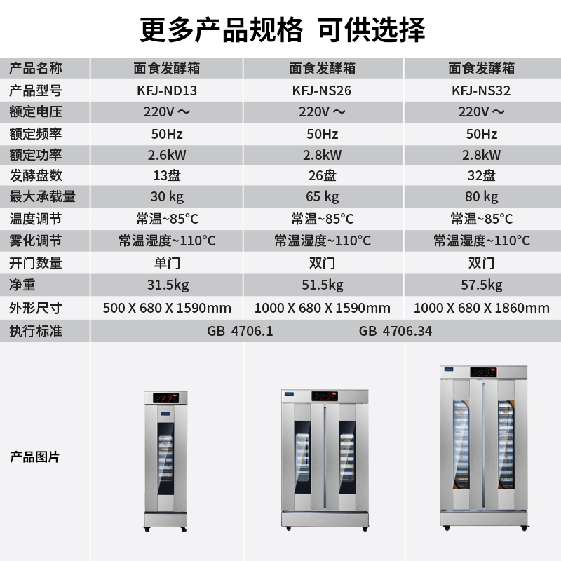 耐惠(NAAFI)康宝出品/KFJ-ND16商用发酵箱面包馒头蒸笼醒发箱不锈钢恒温面粉 单门发酵机烘焙设备16层高清大图