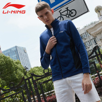 李宁(LI-NING)17秋季男卫衣常规款开衫外套春季连帽立领运动卫衣AWDM559