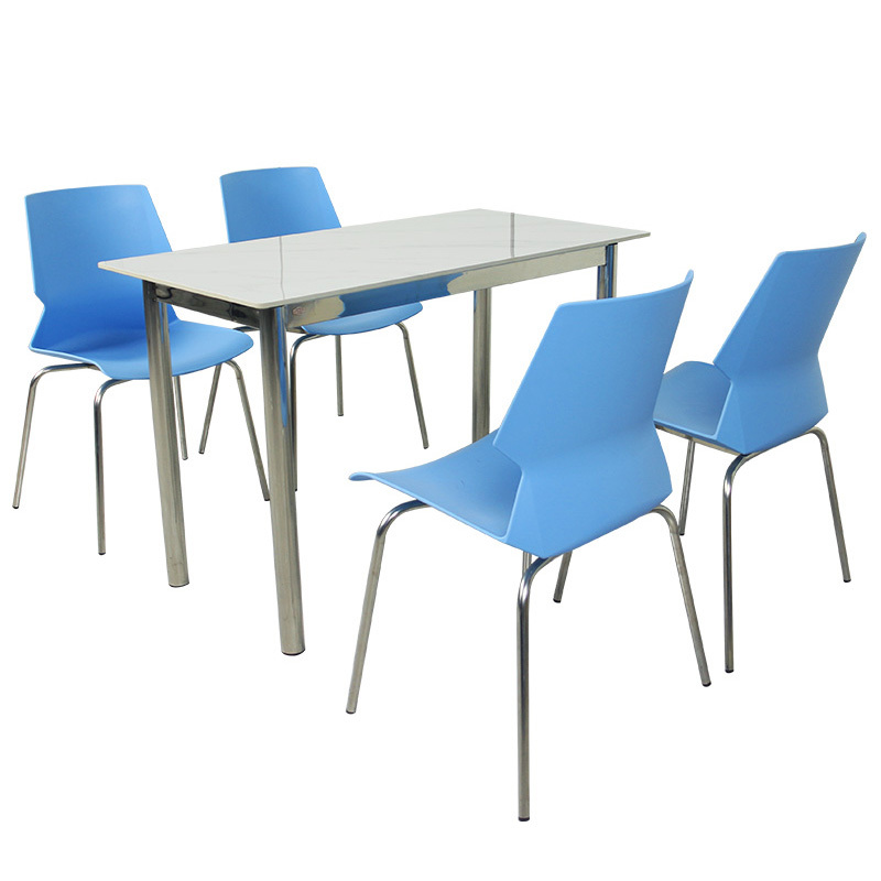 广亿隆 不锈钢餐桌椅组合一桌四椅 WH-TZG1407#S 套高清大图