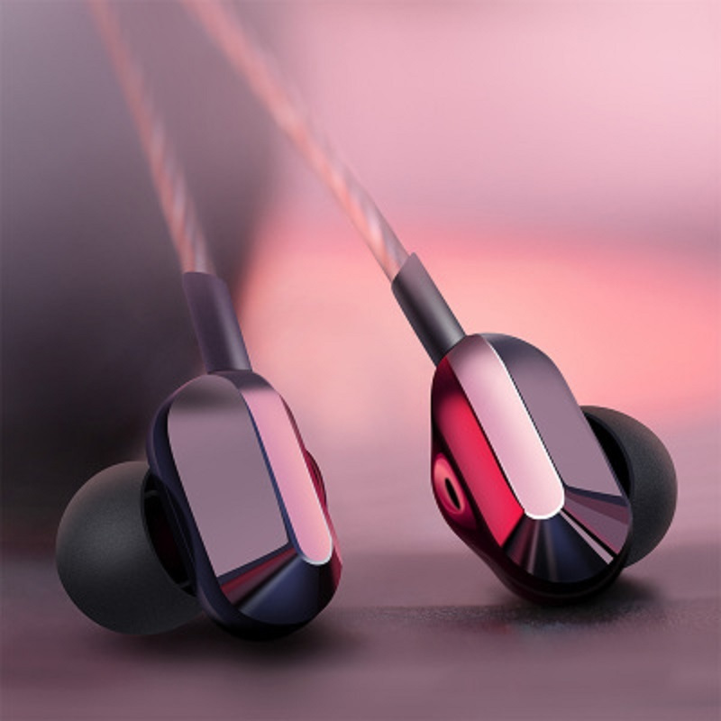唐麦A8四核双动圈重低音耳机入耳式塞低音炮手机通用HiFi 音乐耳机 星空黑安卓版