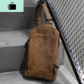 男包 疯马皮胸包休闲韩版单肩男士背包斜挎包大容量软皮包潮流NEW LAKE 咖啡色收藏送礼品 咖啡色收藏送礼品