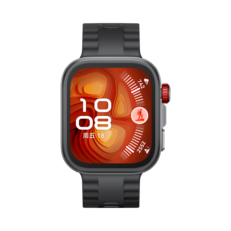 华为/HUAWEI WATCH FIT 4 Pro曜石黑氟橡胶表带运动智能手表钛金属表圈蓝宝石玻璃大屏长续航fit4pro