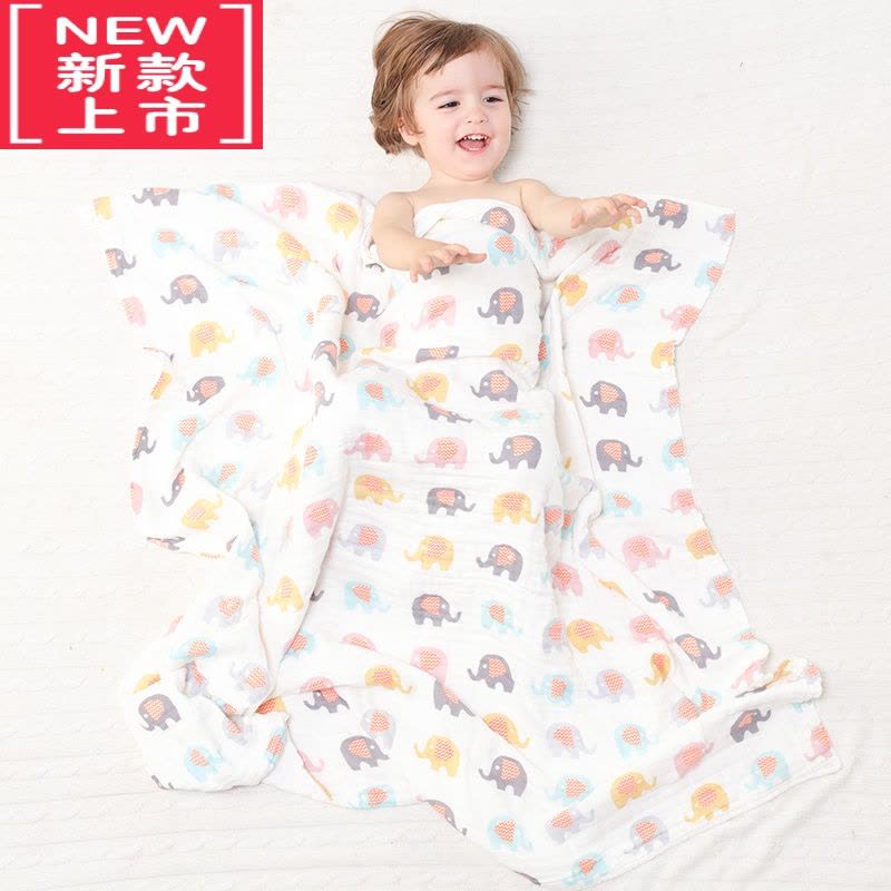 可莉允纱布浴巾新生婴儿大毛巾被夏天儿童宝宝专用品小孩盖毯子薄款图片