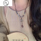 JiMi新中式蝴蝶项链~陶瓷串珠复古禅意长款流苏锁骨链2023年新款配饰