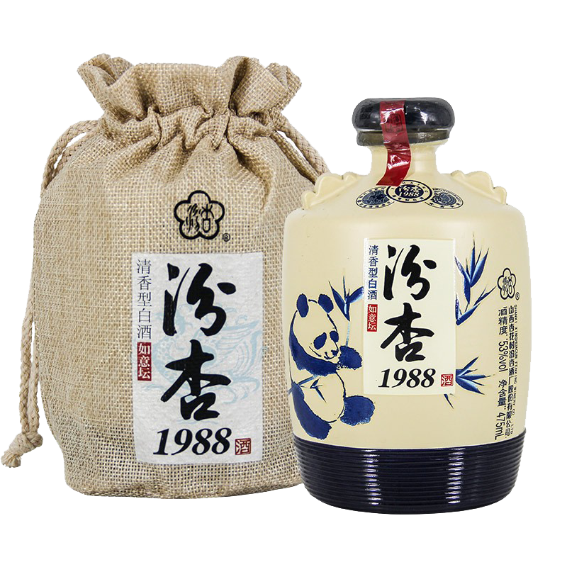 山西杏花村汾杏1988如意坛53度清香型白酒475ml单瓶装参数